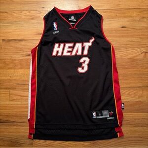 Reebok Miami Heat Dwayne Wade#3 Black Red Youth Jersey